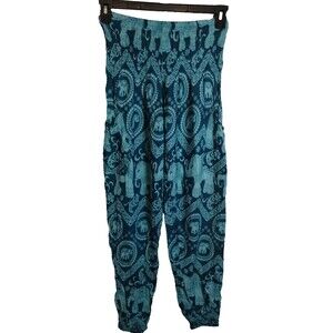 Happy Trunks Thai Elephants Harem Pants - Comfy Pants - Yoga Harem Large